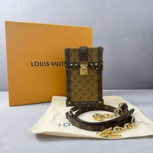 Louis Vuitton Brown Monogram Case with Gold Chain